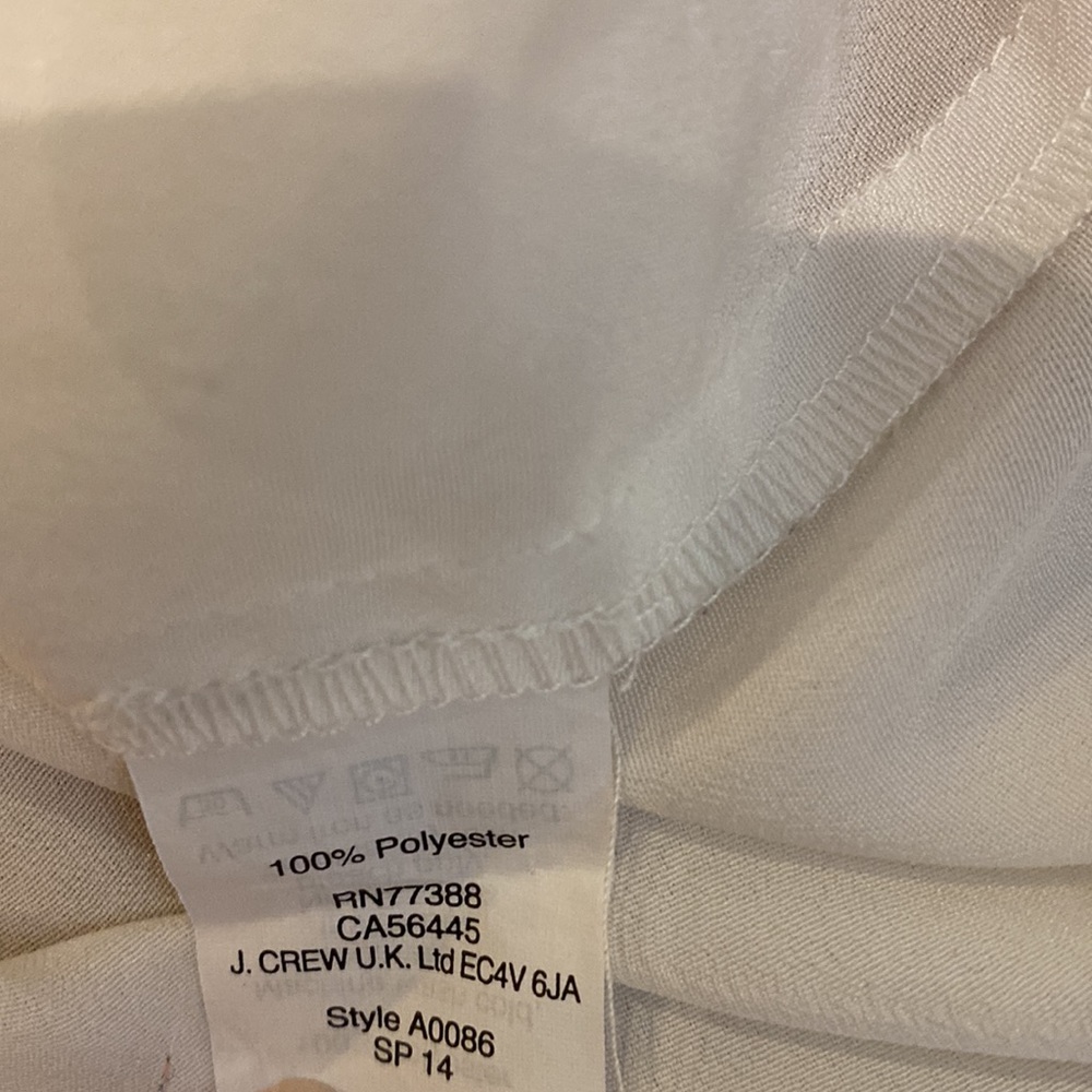 J. Crew sleeveless oversized button down blouse in white with black trim size 6 - Picture 10 of 11